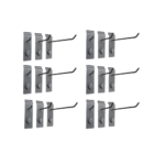 Single hook variety pack with 2, 4, and 8 inch hooks on MR SLAT slatwall