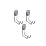 Big J hook mounted on MR SLAT slatwall holding large tools in garage