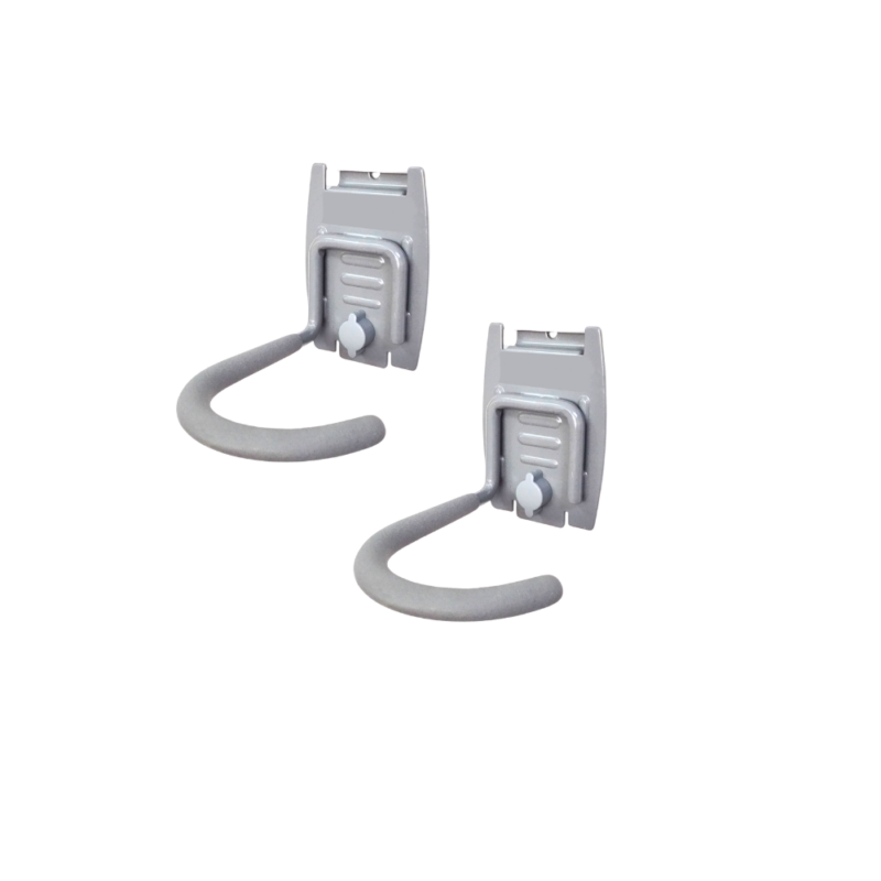 2-pack bike hooks for easy wall storage. Strong steel construction keeps bikes secure and garages organized.