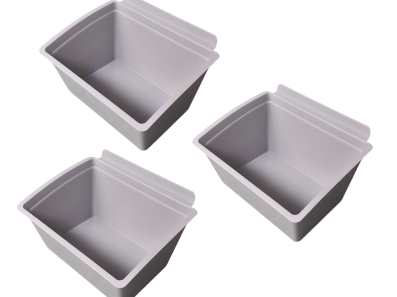 Grey Plastic Storage Bin Set – 3 Pack