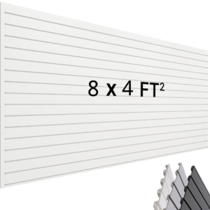 MR SLAT PVC slatwall panels installed in garage