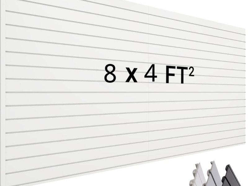 MR SLAT PVC slatwall panels installed in garage