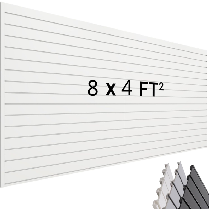 MR SLAT PVC slatwall panels installed in garage