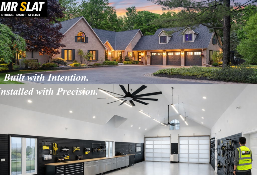 MR SLAT garage organization with neat tool storage and clean workspace