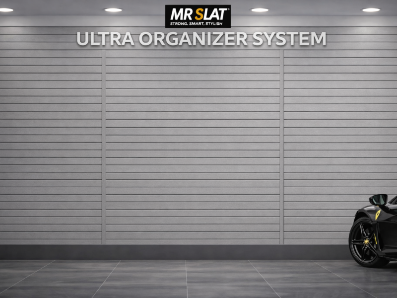 MR SLAT Ultra Organizer System-— Full Wall Organization for Modern Spaces with Grey finish